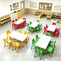 Meubles scolaires, table et chaise d'étude réglables en hauteur pour enfants, plateau en MDF, structure en acier, certifié CE, logo personnalisé