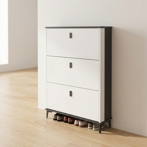 Étagère à <span class=keywords><strong>chaussures</strong></span> rabattable en bois italien sur mesure, ultra-fine, 3 niveaux, design minimaliste, gain de place, usage domestique - Product Image 1