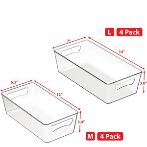 Boîte de rangement alimentaire en PET de haute qualité, nouveau design, organisateur transparent pour réfrigérateur avec drain pour cuisine et réfrigérateur - Product Image 2
