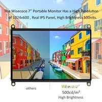 Pantalla Táctil LCD IPS de 7 Pulgadas y 1024x600 para Raspberry Pi, Monitor Portátil HD para Raspberry Pi 4/3/2/B/B+