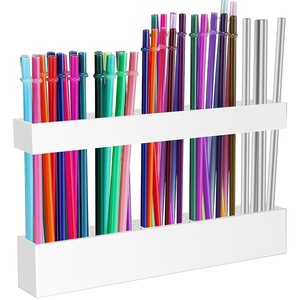 Support à pailles en acrylique à 3 niveaux, hauteur réglable, étagère murale pour armoire, organisateur de cuisine - Product Image 5