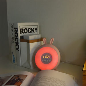 USB sạc di động Bunny LED đồng hồ báo thức ánh sáng ban đêm 8 màu sắc thay đổi cho phòng ngủ mới - Product Image 3