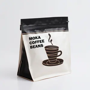 Bolsa de café reutilizable impresa personalizada 150G 120 gramos 200G 340G bolsa de café con cordón cuadrado para la venta