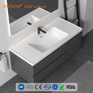 <span class=keywords><strong>Lavabo</strong></span> Rectangular de Superficie Sólida Acrílica de Grado Comercial Jestone |   Garantía de más de 5 años |   Para Proyectos de Hoteles, Apartamentos y Resorts - Product Image 1
