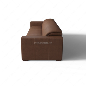 FERLY Genuine <strong>Leather</strong> Tufted Convertible <strong>3</strong> <strong>Piece</strong> <strong>Sofa</strong> Recliner Sectional <strong>Set</strong> with Chaise for Living Room - Product Image 3