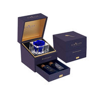 Conception personnalisée bleu carte papier ciel et terre boîte vide bouteille de parfum boîte d'emballage de parfum cadeau de luxe