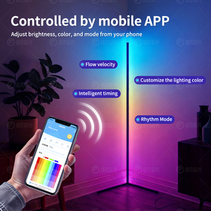 Lampe de sol d'angle intelligente LED RGB avec support, éclairage d'ambiance à changement de couleur étanche IP65 pour la décoration intérieure de la maison et de la chambre - Product Image 2