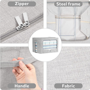 Factory Eco-friendly Rectangle Cotton Linen Large Collapsible Foldable Waterproof Heavy Duty Fabric Storage <b>Box</b> Clothes Toy - Product Image 3