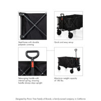 Chariot de sport pliable tout-terrain CE avec roues, chariot de courses pliable, chariot de plage, housse adaptée OEM, poignée de transport