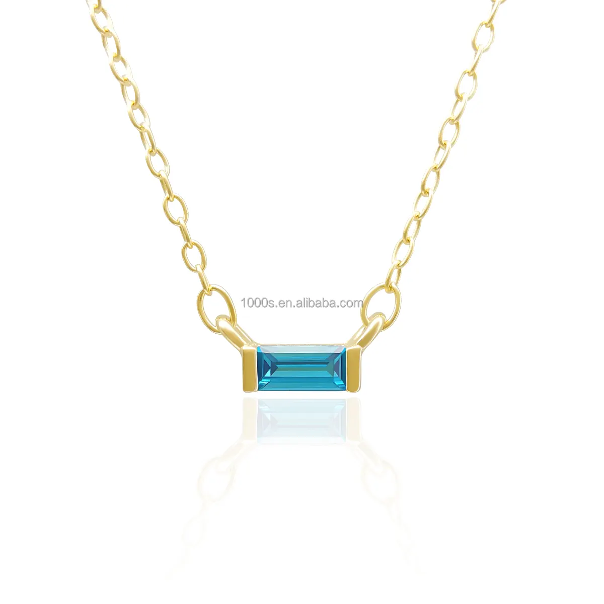 ธันวาคมZircon 925 เงินสเตอร์ลิงZodiac Blue Topaz Zirconสร้อยคอDIY Birthstoneแฟชั่นเครื่องประดับสําหรับผู้หญิงผู้ชายของขวัญ