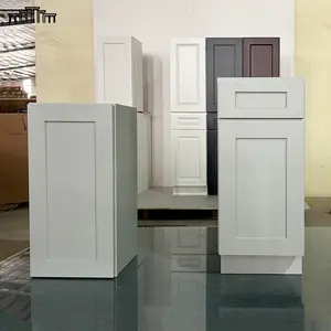 USA Market Hot Selling Wholesale Light Grey Painted Shaker Style KCMA Wooden Kitchen Cabinets Made In China/Vietnam Factory