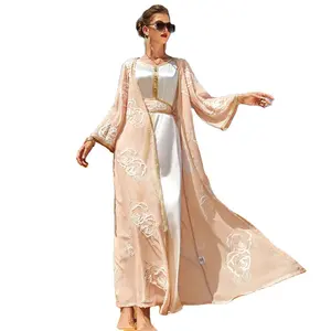 Desert Rose pakaian wanita, Gaun dua potong bordir industri berat Set jubah Arab Timur Tengah