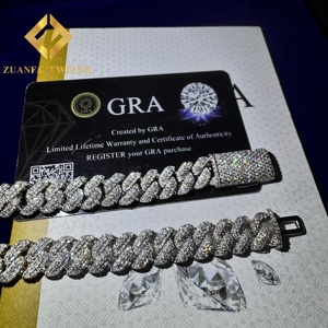 <b>VVS</b> moissanite cuban <b>chain</b> 10mm <b>VVS</b> Clarity moissanite cuban <b>chain</b> silver - Product Image 6