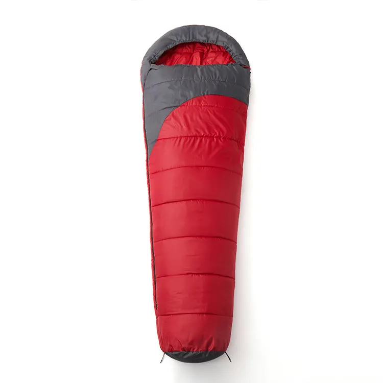Compact 210T Nylon Anti-tearing Two Way Zip Adult Mummy Sleeping Bag with Neck Baffle