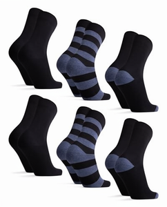 Best-Selling Winter Breathable Anti-Bacterial Striped Pattern Men's Business Crew <b>Socks</b> Large Size Cotton Blend - Product Image 1