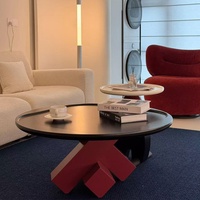 Ensemble de tables basses italiennes minimalistes modernes, style luxe léger, mobilier haut de gamme pour la maison, en bois, nécessite l'assemblage