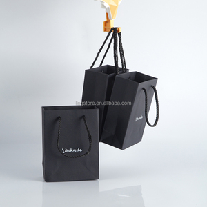 Wholesale Black Eco-Friendly <b>Paper</b> Bags Customized Reusable Packaging Gift Luxury Jewelry Clothing Shopping Bag with Handle - Product Image 5