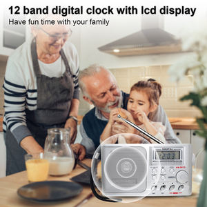 <span class=keywords><strong>Radio</strong></span> rétro portable Greadio à ondes courtes AM FM avec la meilleure réception, écran LCD, réglage de l'heure, haut-parleur - Product Image 2