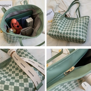 Sacs à main de grande taille pour femmes, en forme de treillis de diamants, à porter à l'épaule, de marque, à carreaux, pour le travail, sacs à main pour femmes, printemps <span class=keywords><strong>2022</strong></span> - Product Image 5