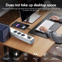 Protector de Sobretensión para Enchufes Múltiples, Cable de Extensión, Estación de Carga de Pared, para Hogar, Oficina, Dormitorio