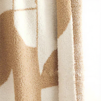 Plaid en velours blanc crème chaud pour l'hiver, design rayé élégant, couverture de luxe pour canapé et chambre à coucher