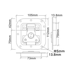 Chrome mạ thép xoay xử lý bướm Latch thép không gỉ thiết bị trường hợp Latch Heavy-Duty <span class=keywords><strong>Hasp</strong></span> khóa cho các trường hợp chuyến bay - Product Image 2