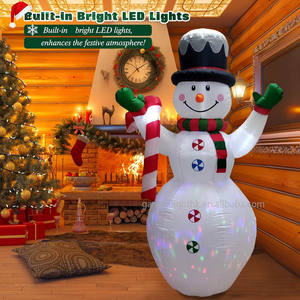 Decoración Navideña Inflable LED Personalizada de Fábrica para Interiores y Exteriores, Muñeco de Nieve con Bastones de Caramelo de 6 Pies, Alimentación por CC, para Hogar, Jardín, Fiestas - Product Image 6