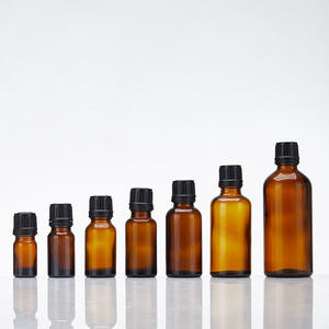 Vente en gros rechargeable 15ml 50ml 100ml bouteille cylindrique en verre de Boston bouteille en verre d'huile essentielle cosmétique ambre avec couvercle à vis - Product Image 5