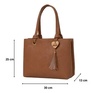 Bolso Tote Pequeño para Mujer Fana Kara, Color Camel, Cierre de Solapa, Adorno de Borla, Uso Diario - Product Image 1
