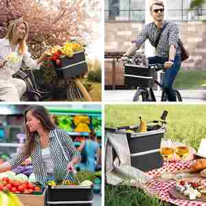 Xe đạp giỏ phía trước cho chó, Xe đạp giỏ phía trước tay lái có thể tháo rời-nhanh chóng phát hành có thể gập lại Pet Xe đạp giỏ - Product Image 4