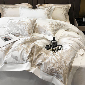 Piumino in microfibra di lusso letto matrimoniale in una borsa Set 4 pezzi <span class=keywords><strong>copripiumino</strong></span> in fibra di latte Set biancheria da letto in cotone bianco - Product Image 4