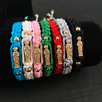 Bracelet porte-bonheur en perles plaquées or pour femme et homme, bijou antique coloré fait main, réglable, vente en gros, cadeau,