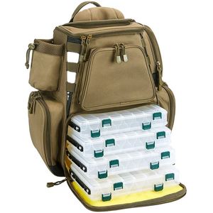 Sac à dos de pêche étanche de grande taille pour cannes à pêche, certifié BSCI, avec 4 plateaux de rangement pour matériel de pêche, housse de protection contre la pluie et 4 compartiments. - Product Image 1