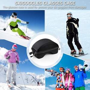 2 ensembles de étuis pour lunettes de ski, étui pour lunettes de neige, EVA semi-rigide avec sac pour lunettes de ski et chiffon de nettoyage, support de rangement pour lunettes de sport - Product Image 6