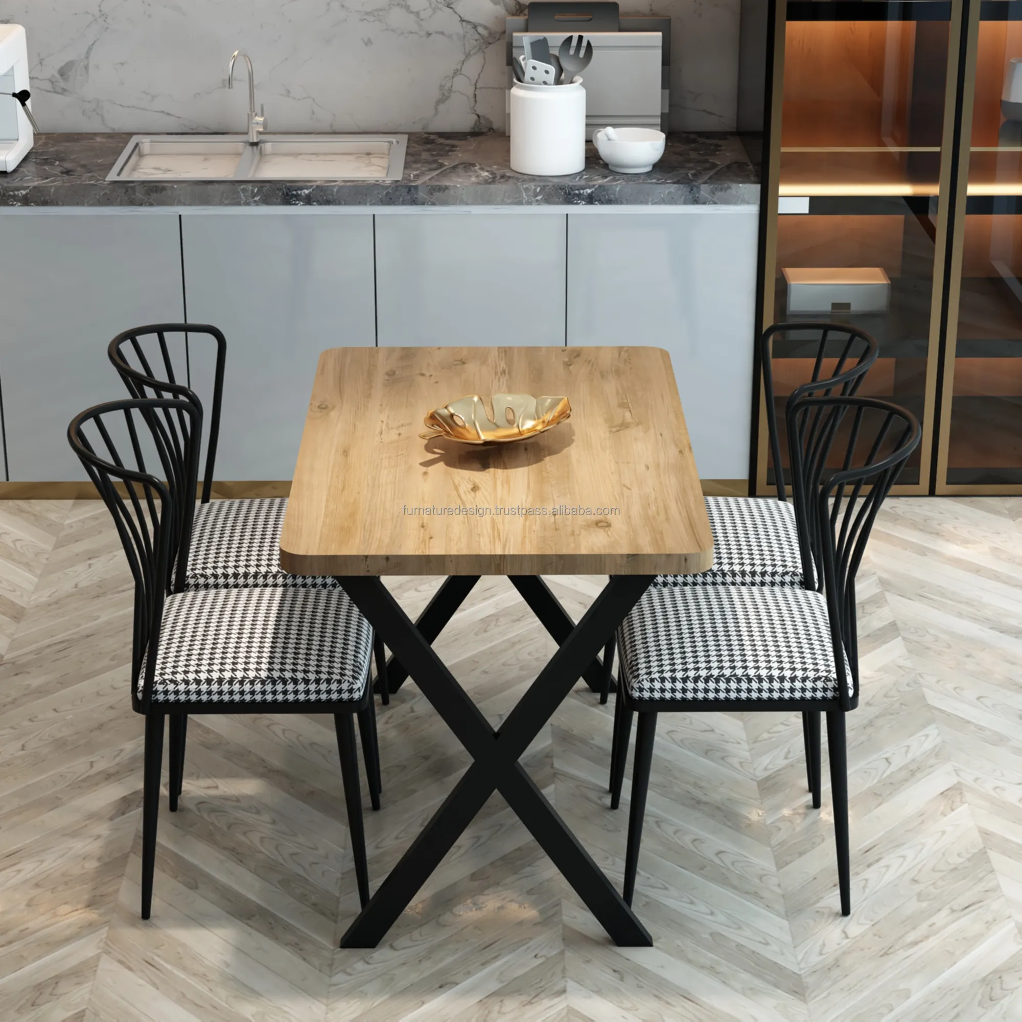 Mutfak masa seti yemek masası oturma odası mobilya bahçe masa kolay monte Metal bacak Modern ev mobilyası türkiye'de yapılan