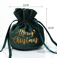 Sac à cordon en flanelle de Noël de 12*15 cm, motif de dessin animé, sac à bonbons, pochette cadeau réutilisable, petit emballage cadeau de fête de Noël