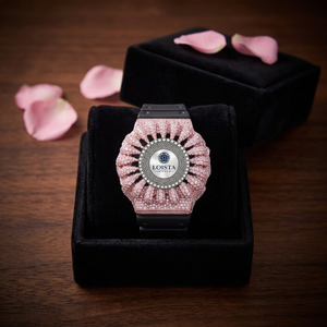 Reloj de Lujo Personalizado Estilo Hip Hop con Pantalla Analógica, Dos Tonos, Diamantes Moissanite, Correa de Acero Inoxidable y Goma - Product Image 1