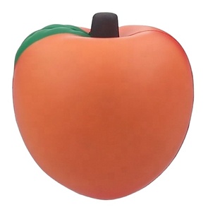 Custom Logo Promotional Gifts PU Foam Peach Shape Hand <b>Squeeze</b> Anti Stress <b>Ball</b> Toys Peach Stress <b>Ball</b> - Product Image 1