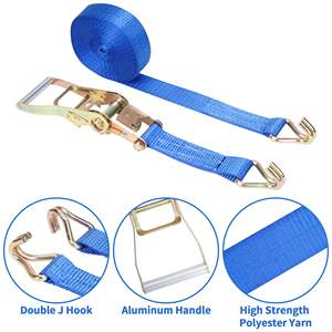Лидер продаж, 2-дюймовый полиэстеровый удерживающий нагрузку выдвижной Трещоточный ремень с двойным J-образным крючком - Product Image 3