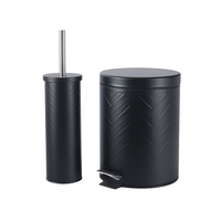 Poubelle noire à couvercle plat de 1,3 gallon, bac à déchets pour salon, petite poubelle de cuisine pour restaurant, poubelle intérieure