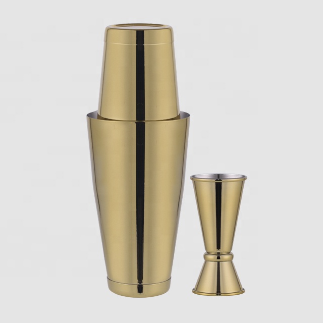 Прямая поставка с фабрики, Бостонский коктейльный шейкер 800 мл, набор инструментов для бармена, набор золотых баров из нержавеющей стали