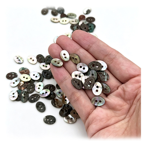 Botones de Nácar Natural Abalone 18L de <span class=keywords><strong>Shinen</strong></span> Sewing, Botones Planos Ovalados de 2 Agujeros para Camisas - Product Image 2