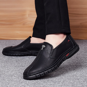 Men's <b>Height</b> <b>Increasing</b> Breathable Soft Sole Leather <b>Shoes</b> Casual Slip On Cowhide Business Low Heel 1-3cm Wenzhou Origin - Product Image 1