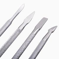 Pousse-cuticules double embout en acier, éliminateur de peaux mortes, nettoyeur de manucure, outil de soin des ongles, tout pour kit de manucure NAT011