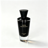 Flacon de parfum vide en verre de luxe 100 ml avec logo personnalisé, dégradé noir, flacon à sertir avec boîte
