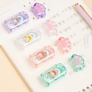 한국 최신 최고 판매 학교 문구용품 도매 Eco 친절한 귀여운 소성 물질 만화 클로 개정 테이프