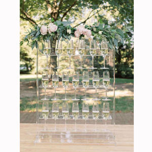 3 Tier Helder Acryl Champagne Wijn Glazen Bekers <span class=keywords><strong>Display</strong></span> Stand <span class=keywords><strong>Rack</strong></span> Muur Voor Bruiloft - Product Image 2