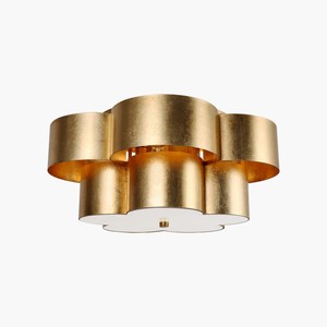 Plafonnier rond en fer doré, lustre encastré, plafonnier E14 pour la décoration de la maison - Product Image 2