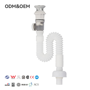 PPW CM2305A-WB צינור אינסטלציה מודרני לבן עם פקק נשלף לניקוז יתר, אחריות 10 שנים, פקק כיור אמבטיה עם לחצן, מסנן למקלחת - Product Image 1