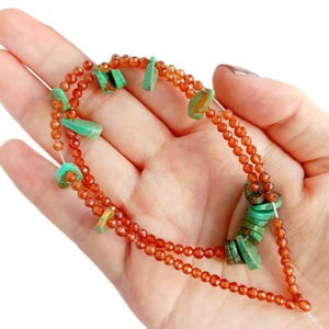 Collier en argent Sterling 925 naturel <span class=keywords><strong>bleu</strong></span> Turquoise Orange mandarin <span class=keywords><strong>grenat</strong></span> - Product Image 6